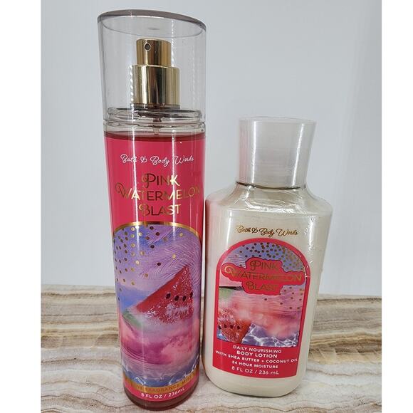 Bath & Body Works Pink Watermelon Blast Fine Fragrance Mist Body Spray & Lotion - Picture 1 of 7